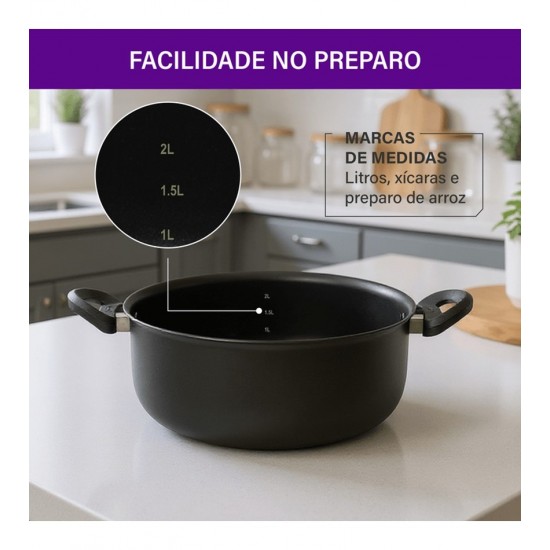 Caçarola 2l 20cm Robusta Grafite